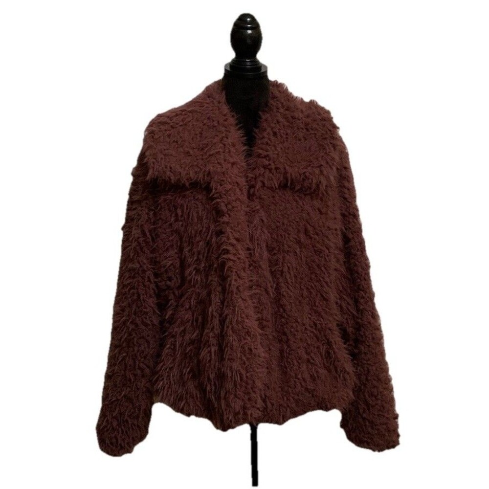 Torrid Sherpa Crop Jacket Size 4X Coat Rose Fluffy Faux Fur New